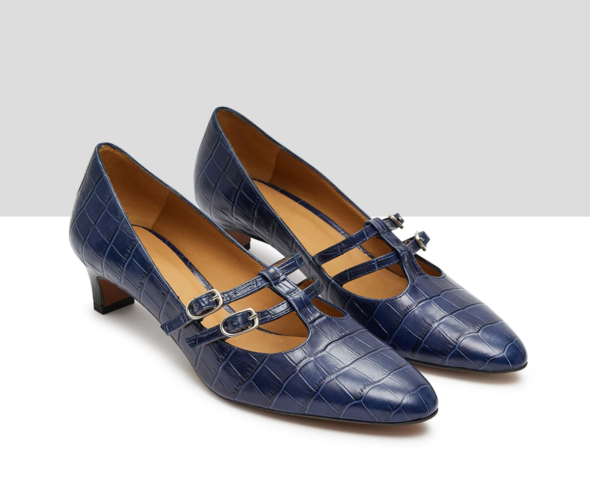Zapato de mujer en piel con tacón bajo. Kalia - Image 4