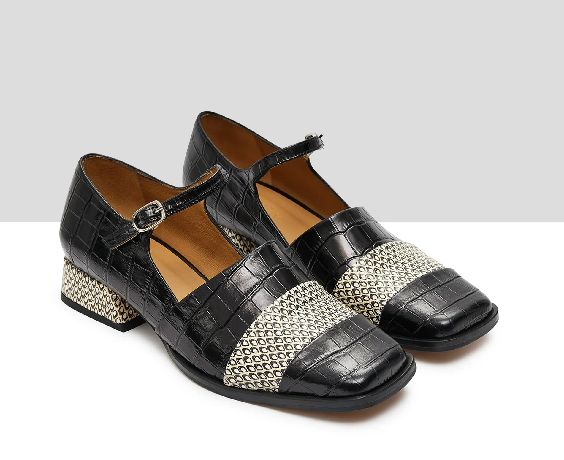 Zapato de mujer en piel con tacón bajo. Kisa - Image 3