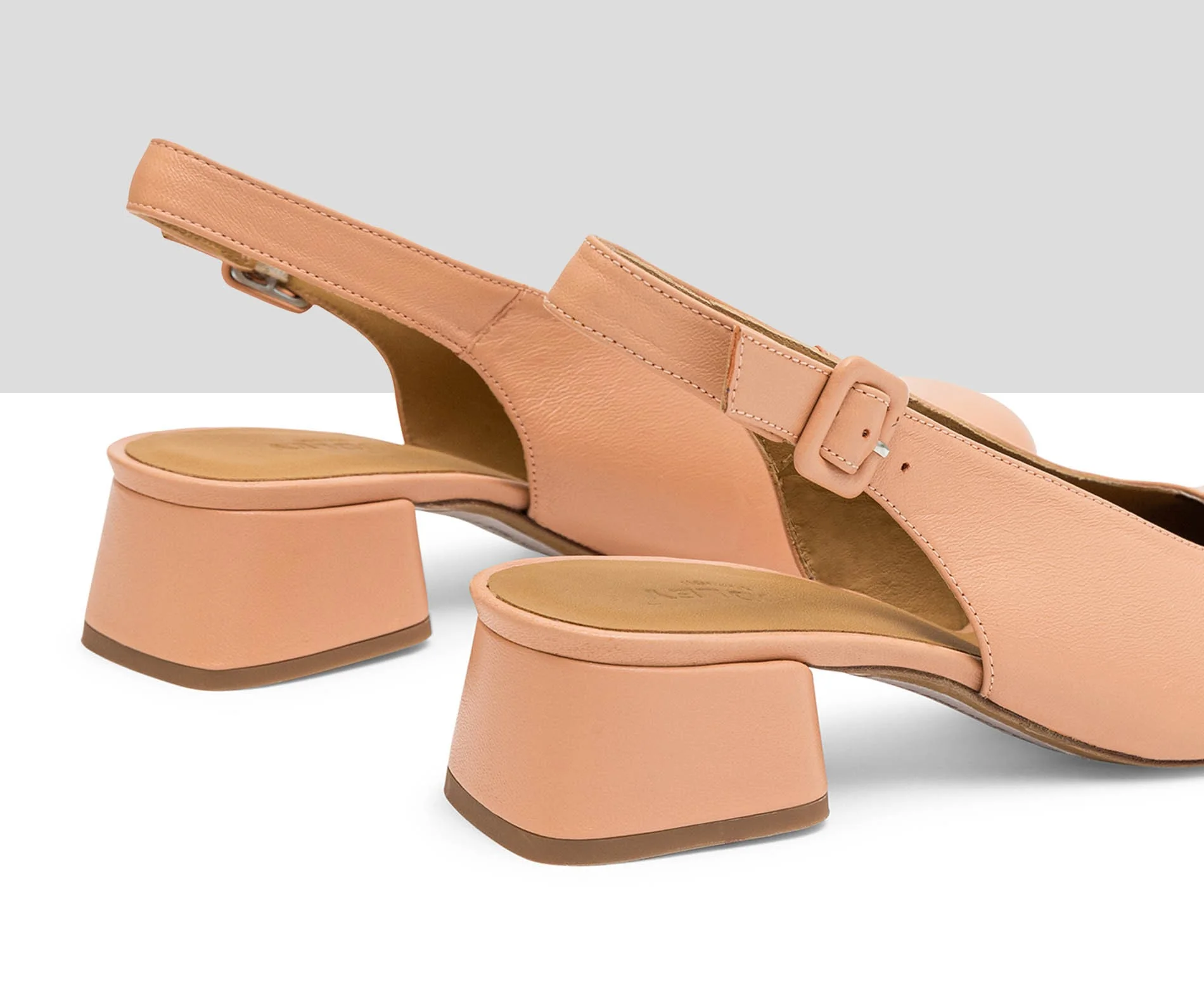 Zapato de mujer en piel con tacón bajo. Leni - Image 3