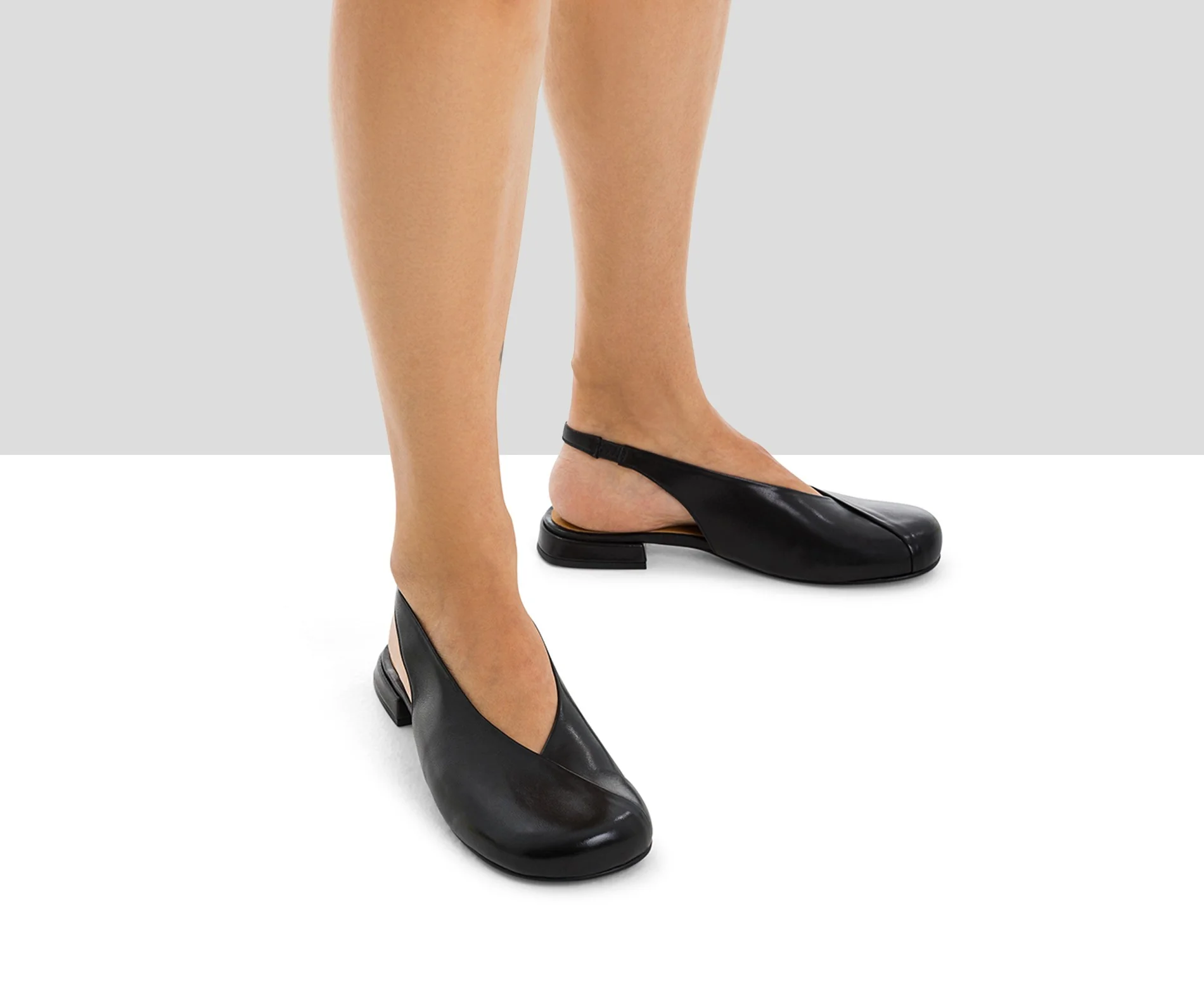 Zapato de mujer en piel con tacón bajo. Lucy