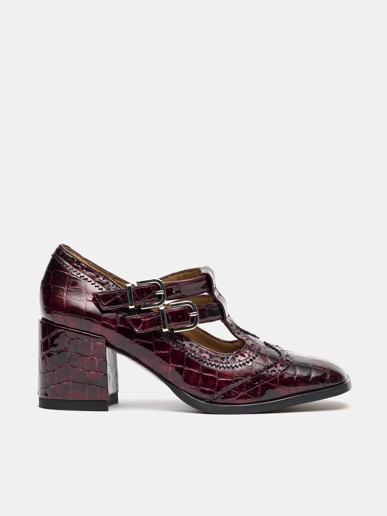 Zapato de mujer en piel con tacón medio. Mulan - Image 2