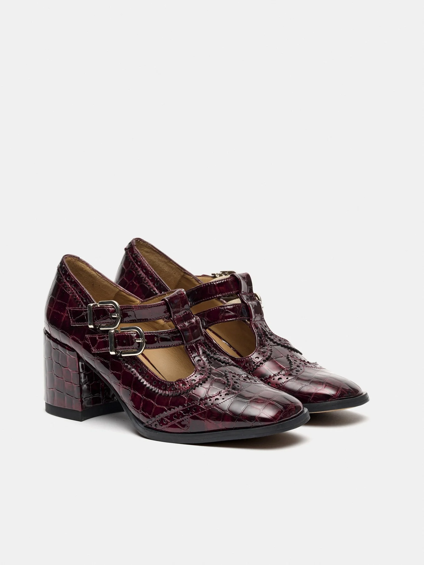 Zapato de mujer en piel con tacón medio. Mulan - Image 3